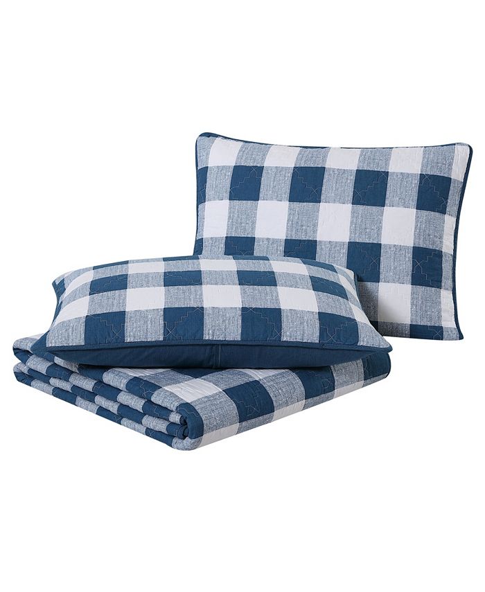 Wrangler CLOSEOUT! Flagstaff Check 3 piece Quilt Set, King Macy's