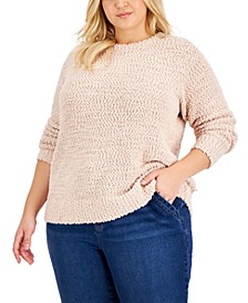 Plus Size Teddy Bouclé Sweater, Created For Macy's