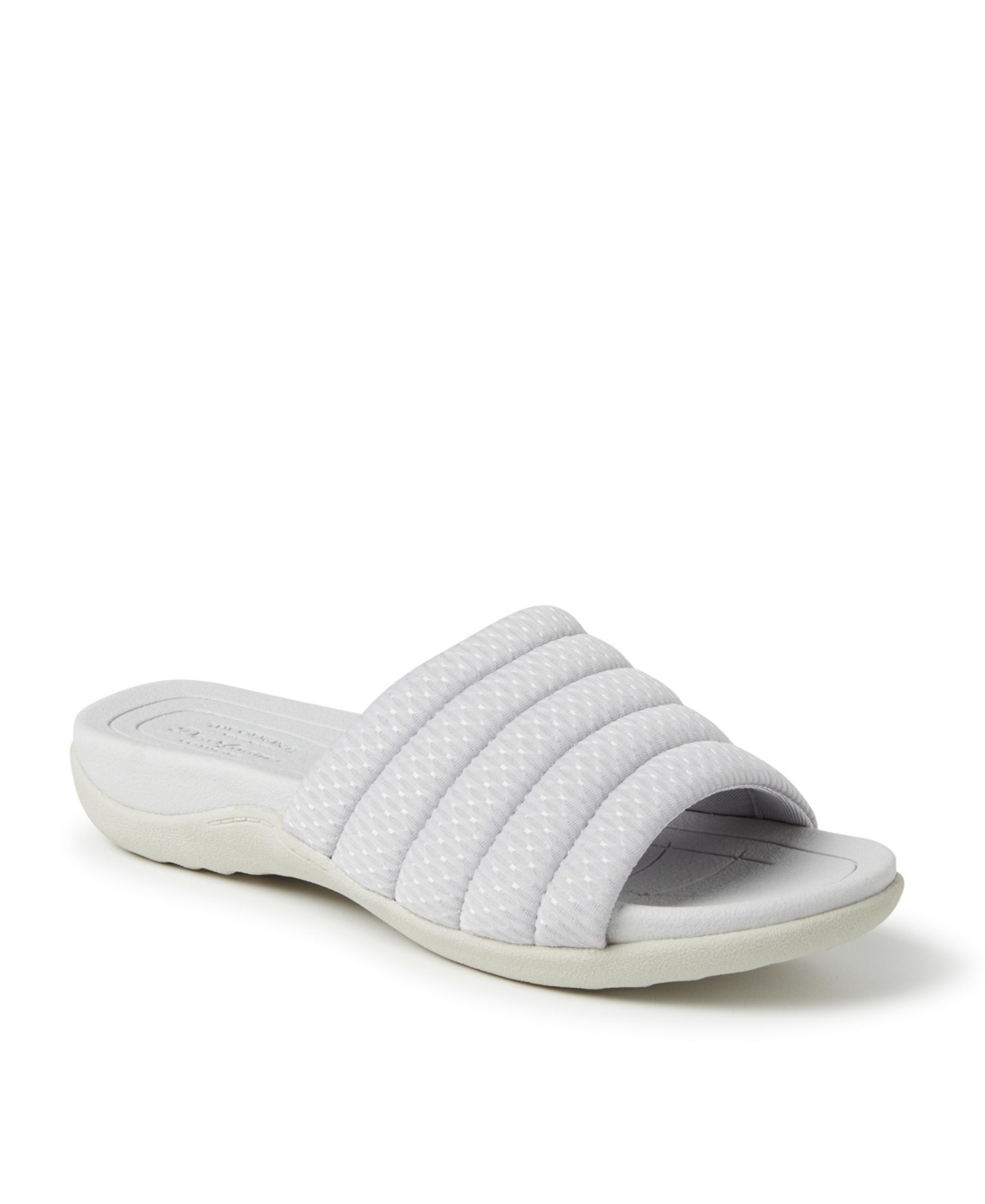 Dearfoams Womens Low Foam Slide Sandal - Silver-Tone