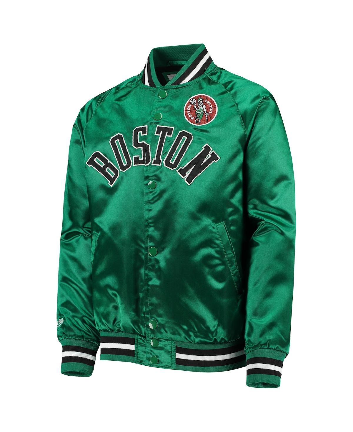 Mitchell & Ness Big Boys  Kelly Green Boston Celtics Hardwood Classics Satin Raglan Full-snap Jacket In Kelly Green