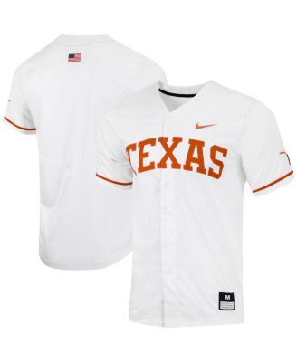 Nike Men's Texas Longhorns Burnt Orange Full Button Replica Baseball Jersey