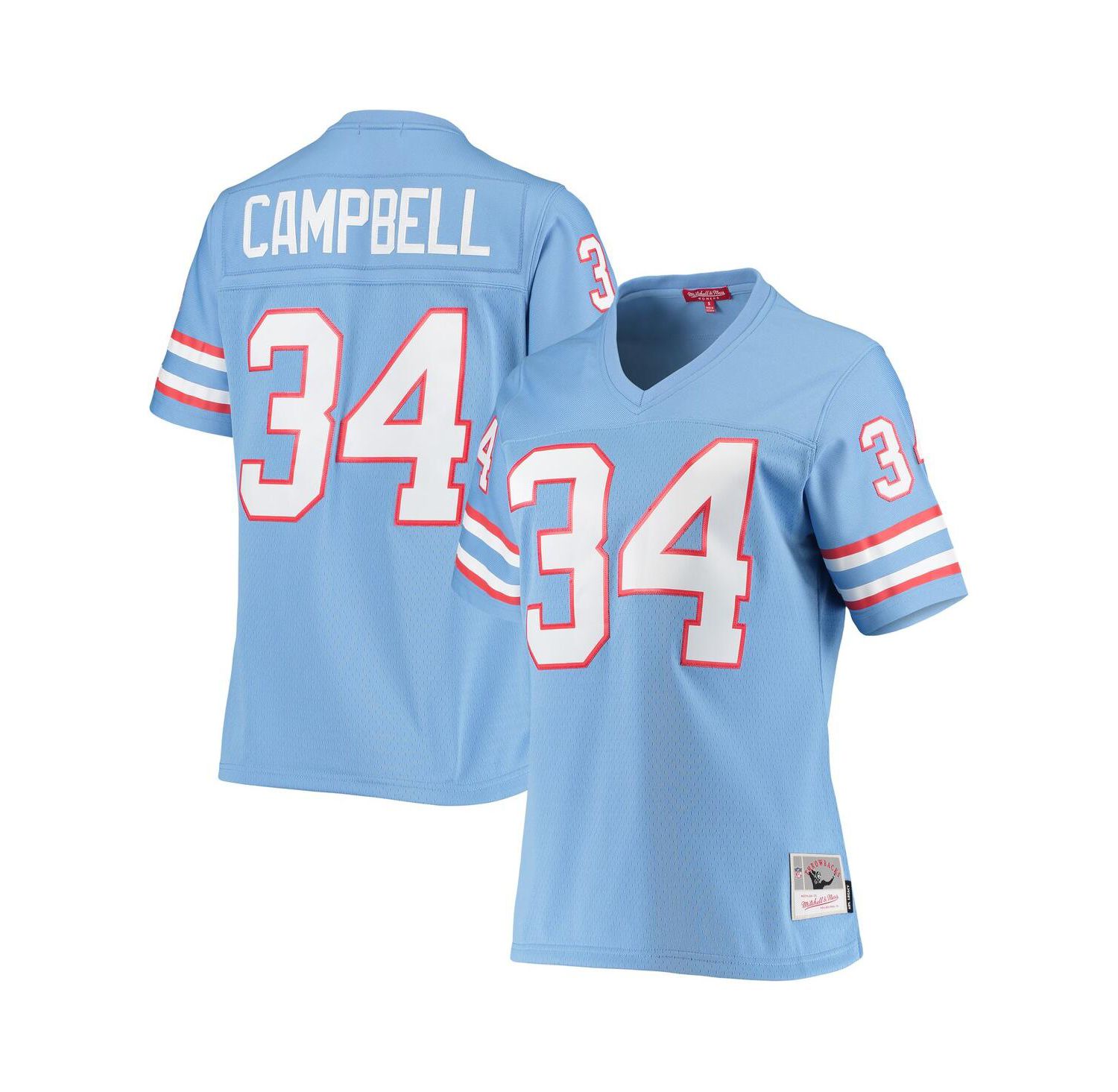 Women's Earl Campbell Light Blue Houston Oilers 1980 Legacy Replica Jersey