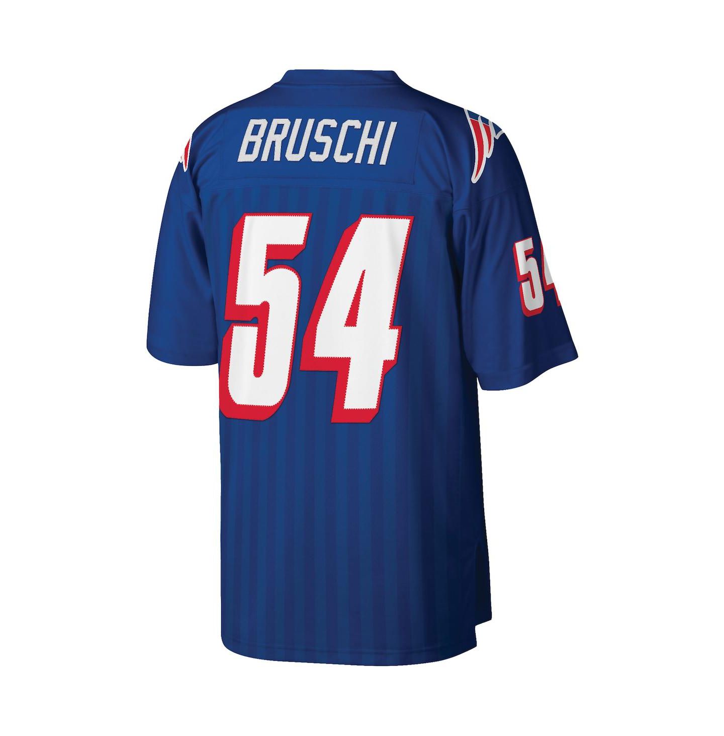 Мужской топ Mitchell & Ness Tedy Bruschi Royal New England Patriots Big and Tall 1996 Retired Player Replica Jersey — фото 4