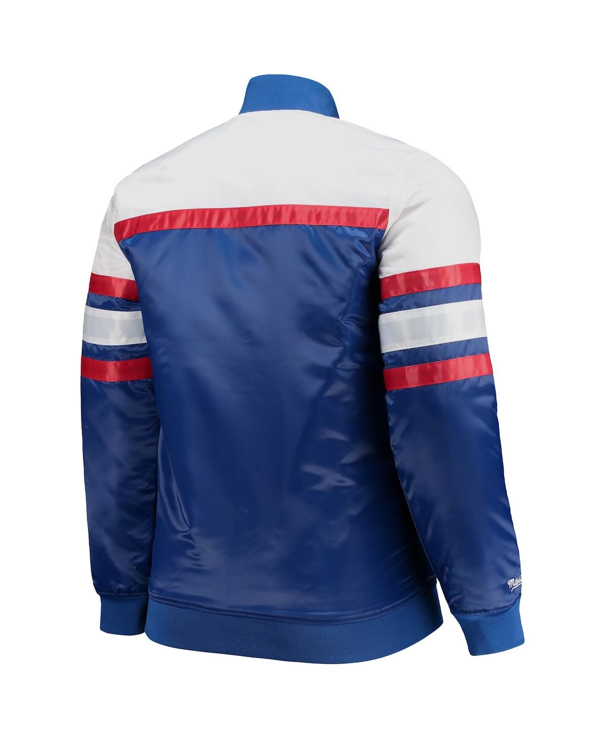 Mitchell & Ness Men's  Navy, Red Atlanta Braves Big And Tall Coaches Satin Full-snap Jacket In Navy,red