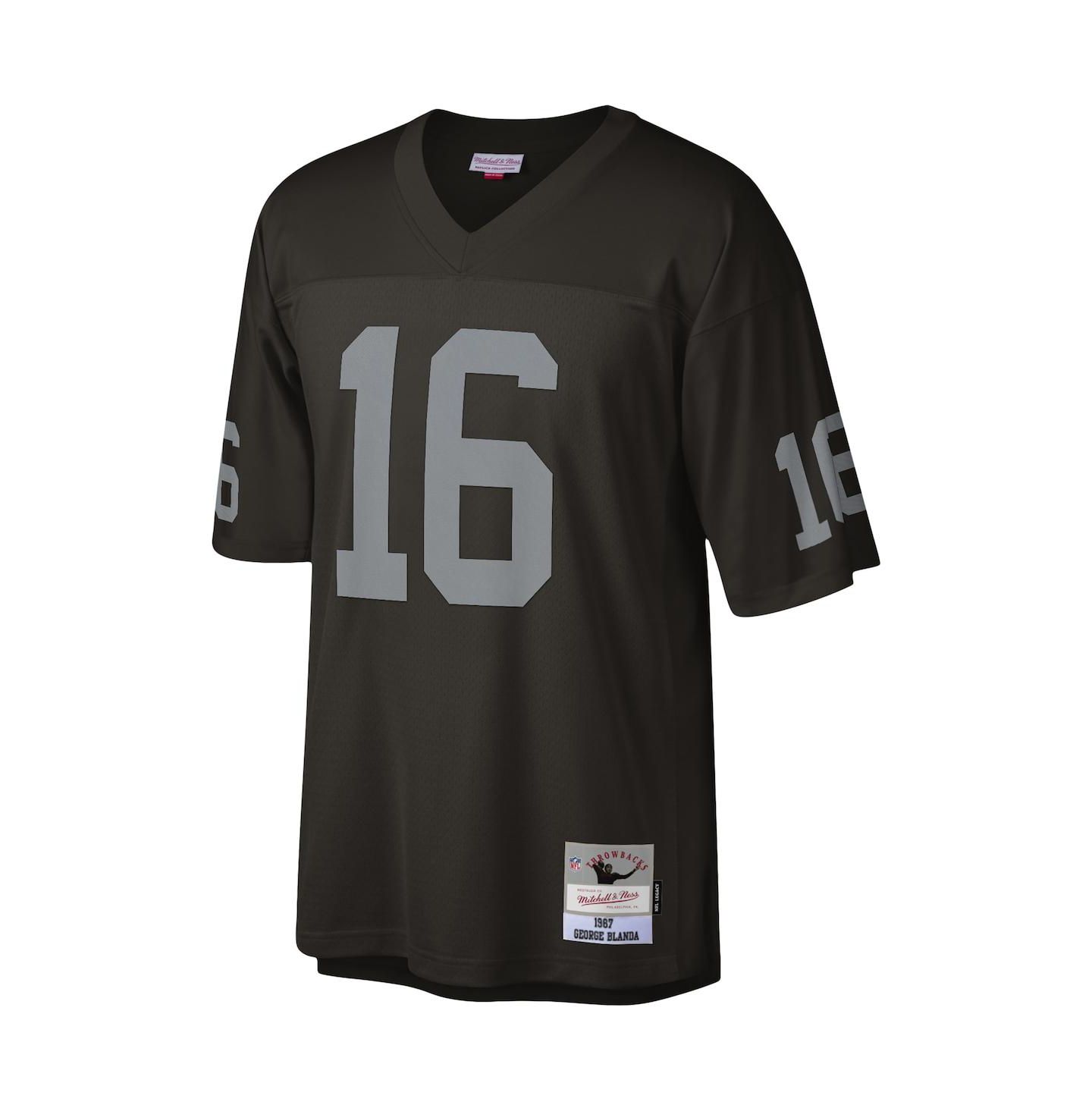 Мужской топ Mitchell & Ness George Blanda Black Las Vegas Raiders 1967 Legacy Replica Jersey — фото 3