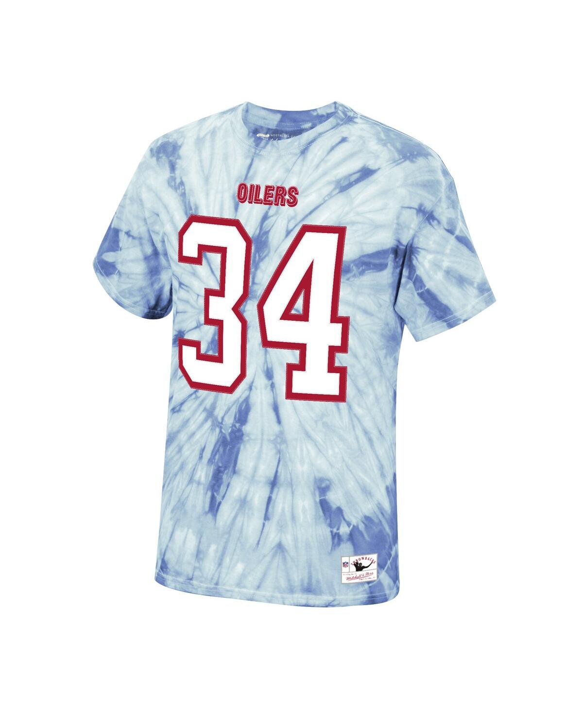 Shop Mitchell & Ness Men's  Earl Campbell Light Blue Houston Oilers Tie-dye Retired Player Name And Number