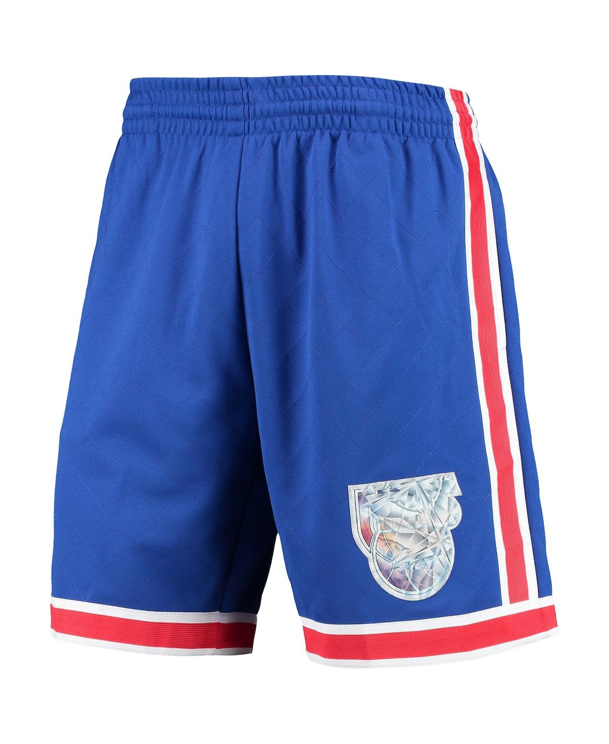 Men's Mitchell & NessNew Jersey Nets 1993 Hardwood Classics 75th Anniversary Swingman Shorts - Blue