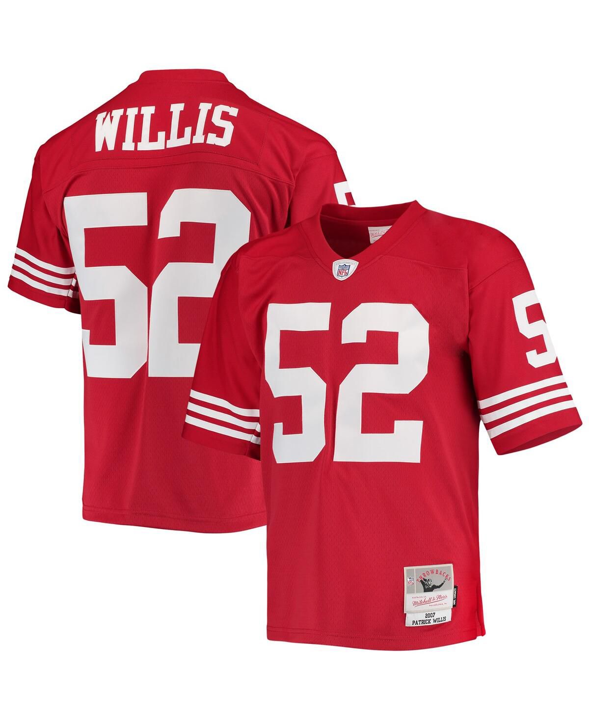 Мужская футболка Patrick Willis Scarlet San Francisco 49ers 2007 года выпуска, реплика Legacy