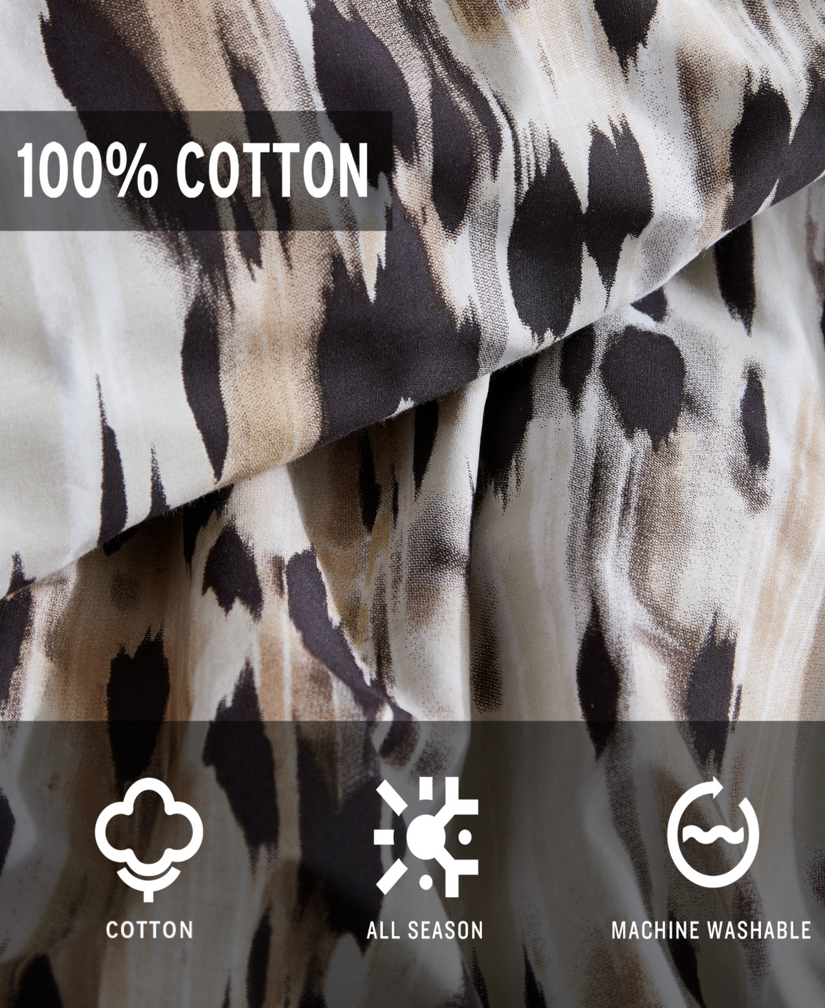 Closeout! Kenneth Cole New York Abstract Leopard 3 Piece Duvet Cover Set,