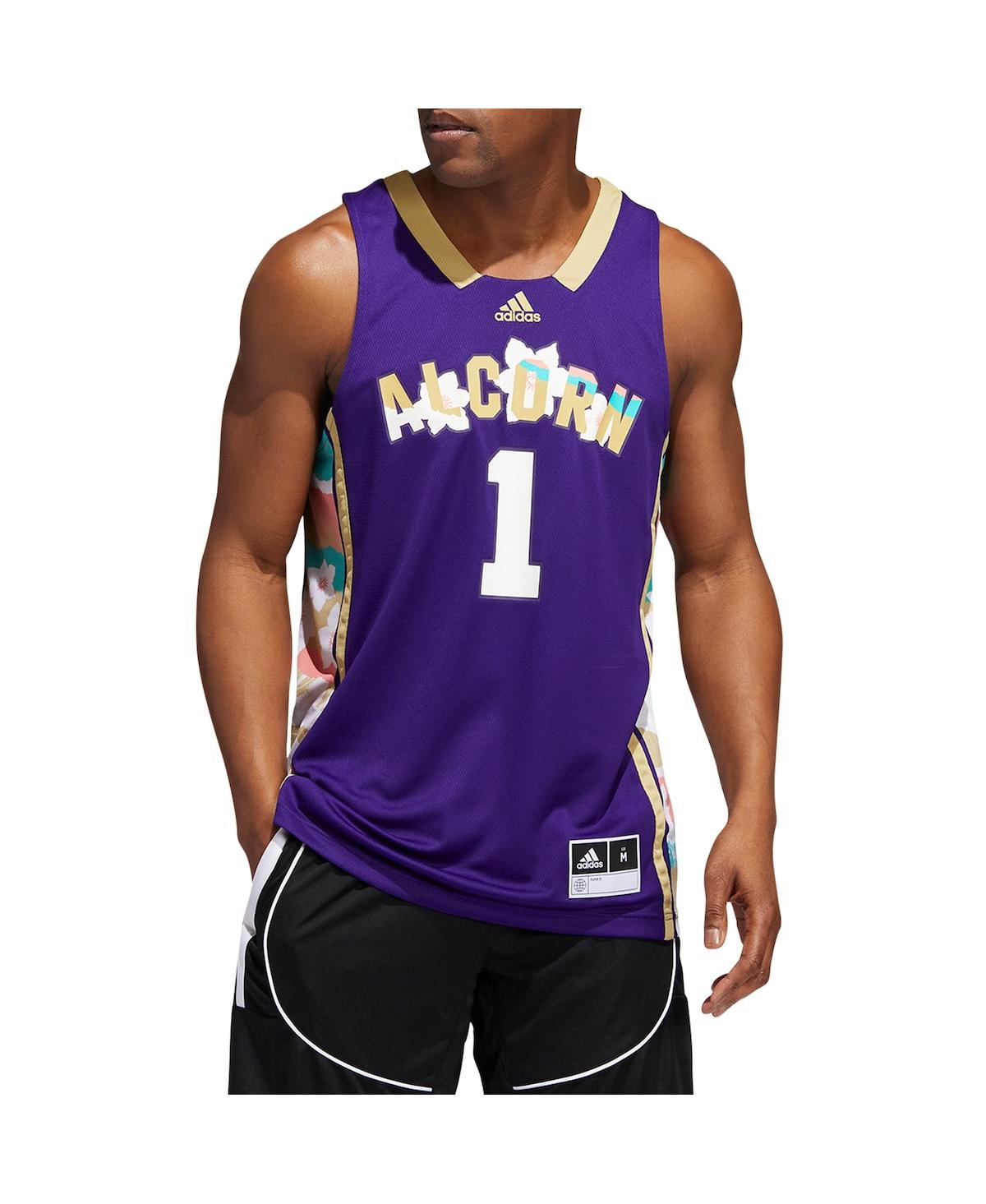 Men's adidasAlcorn State Braves Honoring Black Excellence Replica Basketball Jersey - Purple