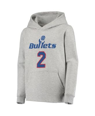 Big Boys and Girls Chris Webber Heather Gray Washington Bullets Hardwood Classics Name and Number Pullover Hoodie