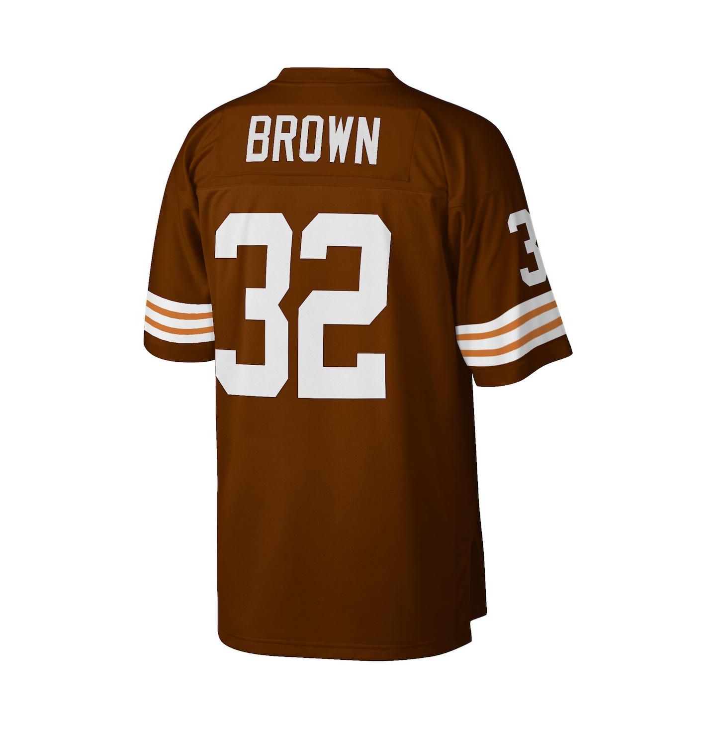 Мужской топ Mitchell & Ness Jim Brown Brown Cleveland Browns Legacy Replica Jersey — фото 4