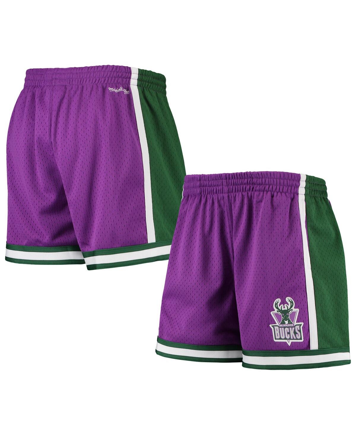 Mitchell & Ness Women's  Purple Milwaukee Bucks Jump Shot Shorts In Purple