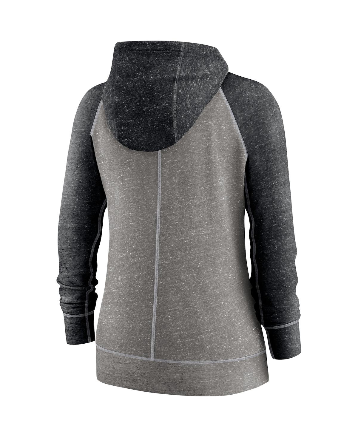 Nike Heather Charcoal/heather Black Chicago White Sox Split Wordmark Gym Vintage Raglan Lightweight In Heathered Charcoal,heathered Black