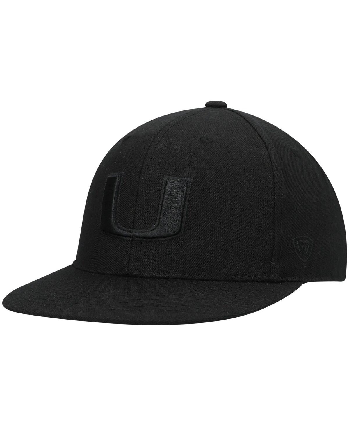 Men's Top of the World Miami HurricanesonFitted Hat - Black