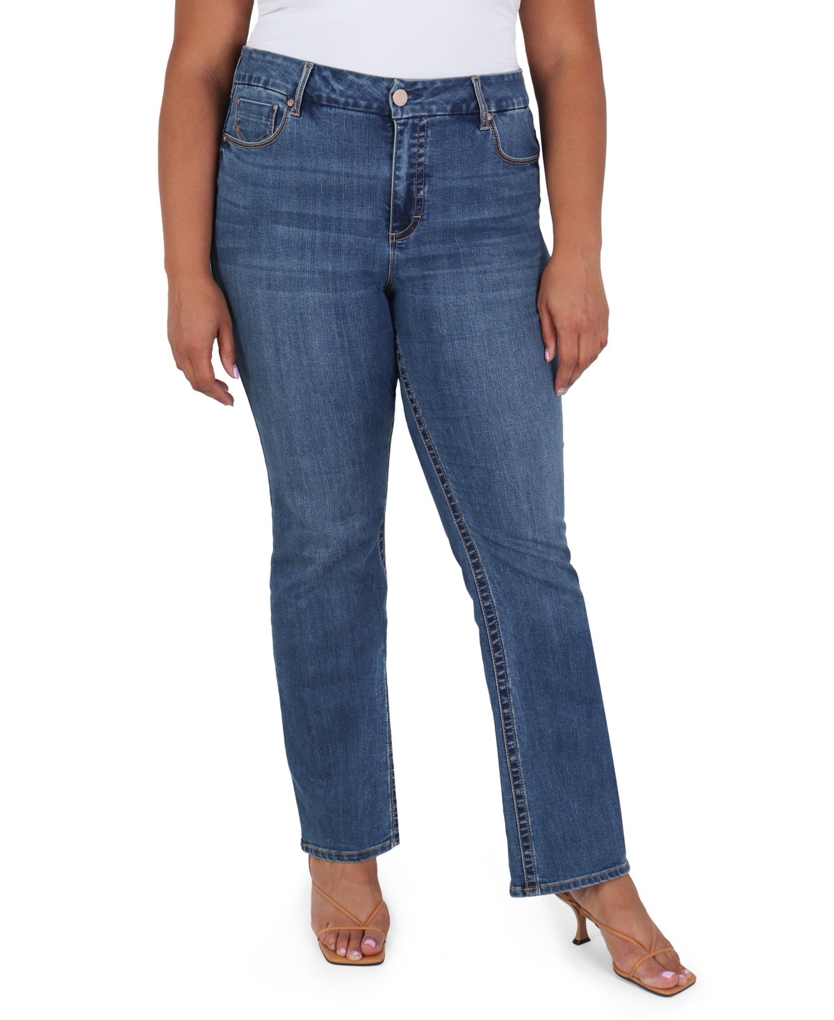 Shop Seven7 Plus Size Tummyless Slim Boot Jeans In Harlem