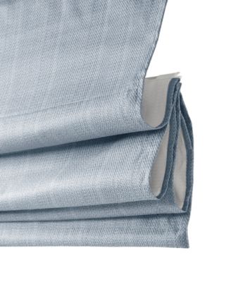 Basketweave Room Darkening Cordless Roman Shade, Single Panel for Bedroom, Thermal Insulated Window Blind Treatment for Living Room, Width 39 length 64 inches, Blue Window Panel