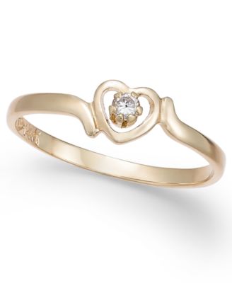 heart yellow gold ring