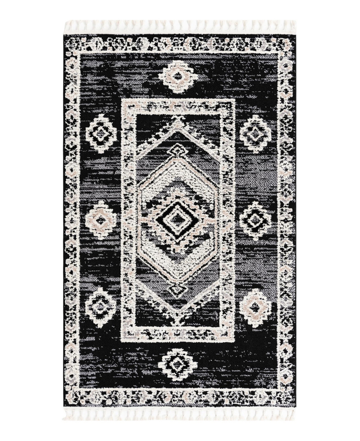 Bayshore Home High-low Pile Upland Upl03 5'3" X 8' Area Rug In Gray