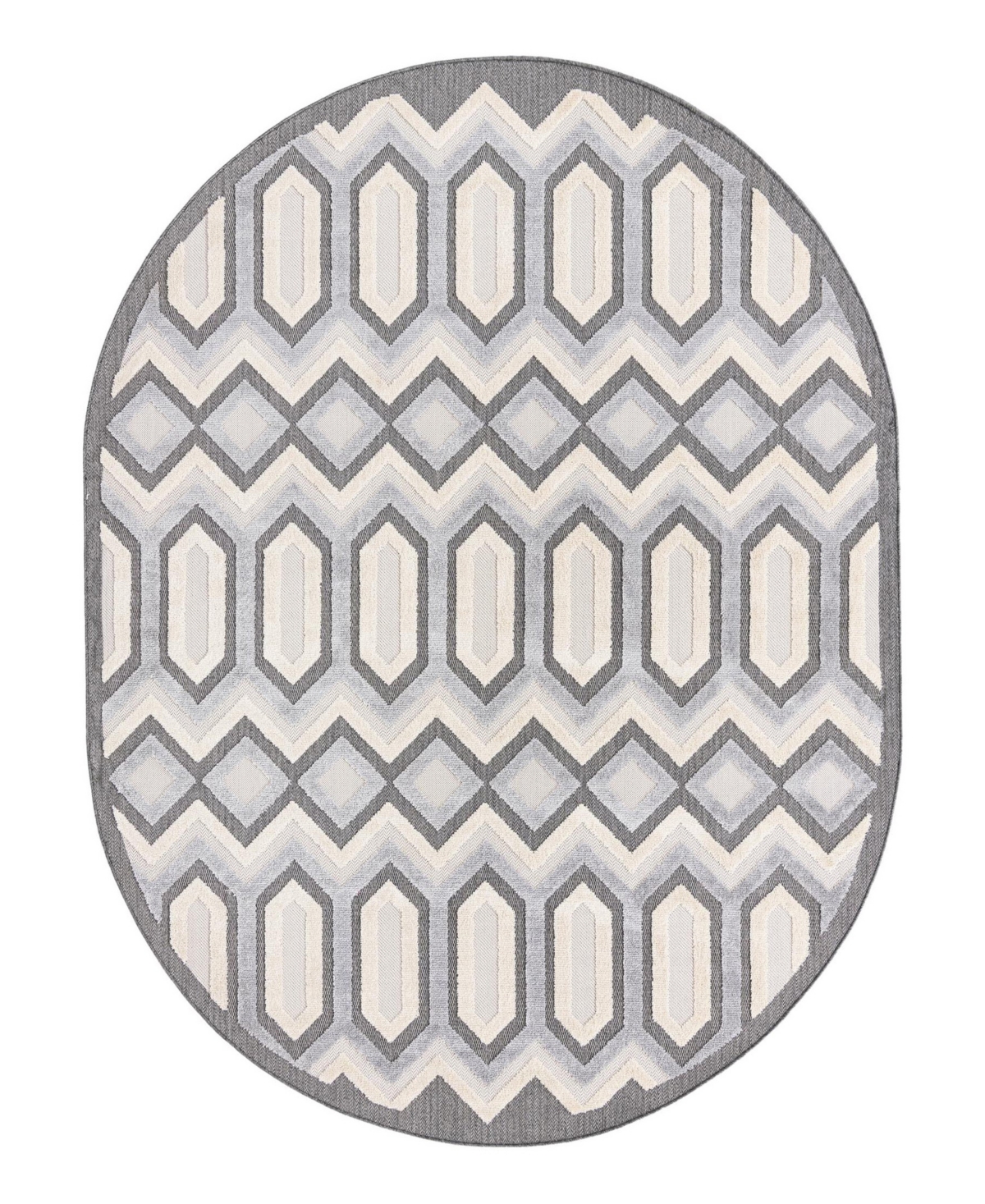 Bayshore Home Guthrie Gut-04 7'10in x 10' Oval Area Rug - Charcoal