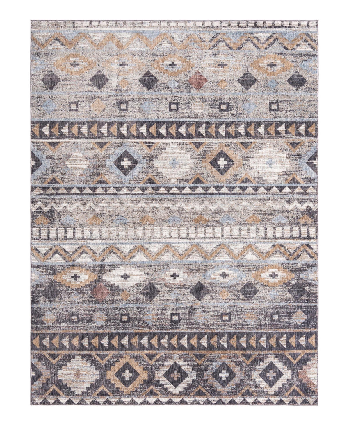 Bayshore Home Adobe ADO02 7'10in x 10' Area Rug - Khaki, Gray