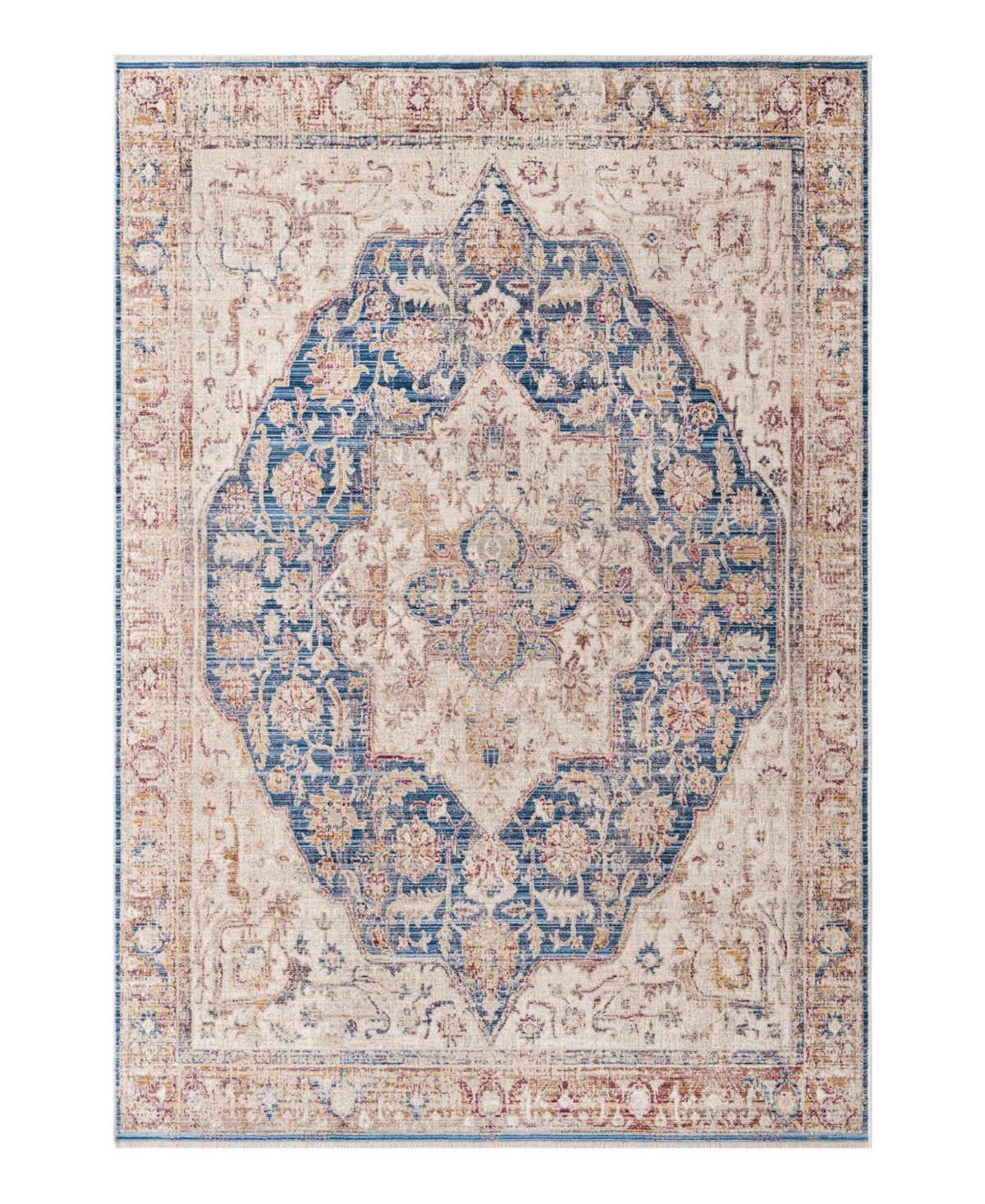 Bayshore Home Closeout!  High-low Pile Iyer Iye08 6' X 8'9" Area Rug In Blue,ivory