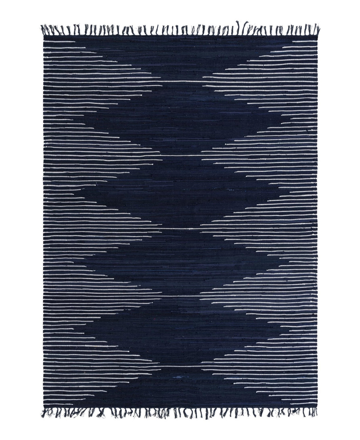 Bayshore Home Balance Cotton BAC01 8' x 11' Area Rug - Navy