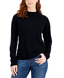 Petite Mock Neck Zip-Back Sweater, Created for Macy's