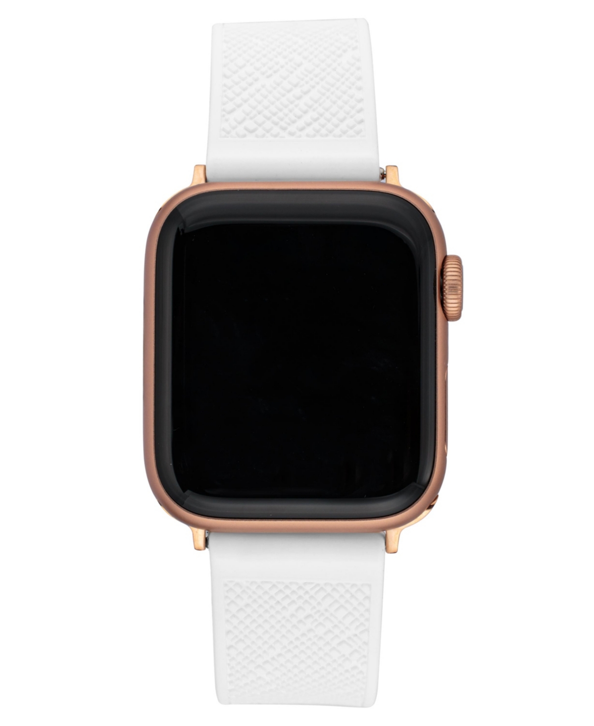 Shop Anne Klein Women's White Textured Silicone Band Compatible With 38/40/41mm Apple Watch
