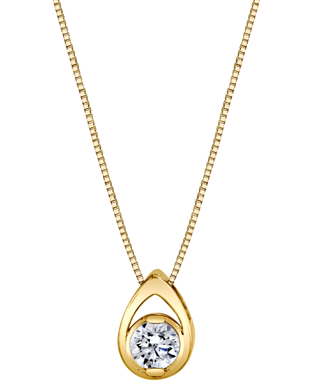 Sirena Diamond Solitaire 18" Pendant Necklace (1/5 Ct. T.w.) In 14k Gold In Yellow Gold