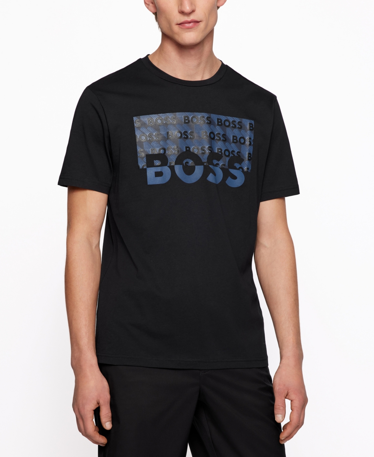 Hugo Boss Boss Men's Cotton-jersey T-shirt In Black | ModeSens