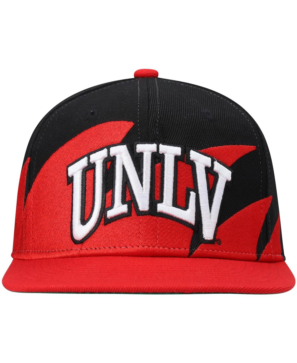Mitchell & Ness Men's  Red, Black Unlv Rebels Sharktooth Snapback Hat In Red,black
