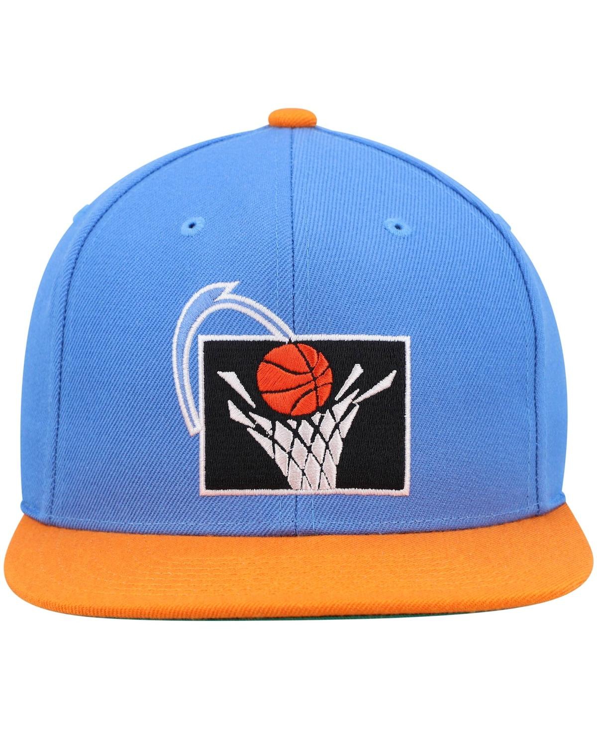 Mitchell & Ness Men's  Blue And Orange Cleveland Cavaliers Hardwood Classics Team Two-tone 2.0 Snapba In Blue,orange