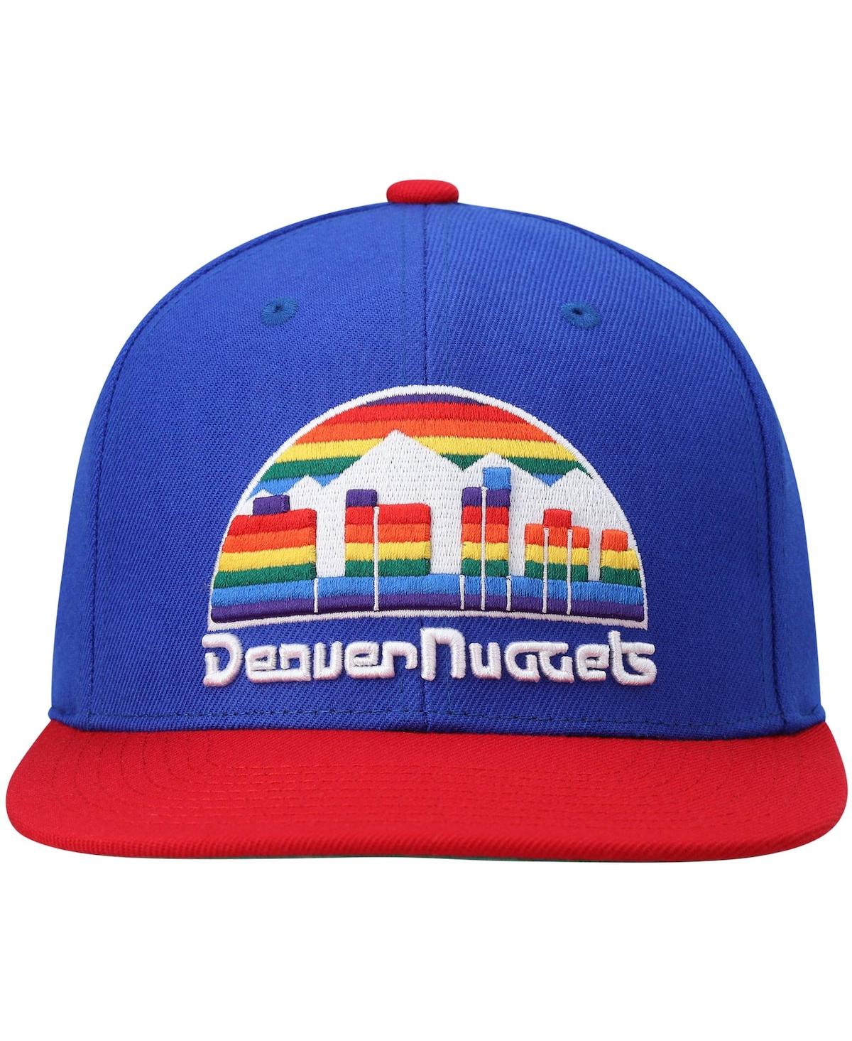 Shop Mitchell & Ness Men's  Royal And Red Denver Nuggets Hardwood Classics Team Two-tone 2.0 Snapback Hat In Royal,red