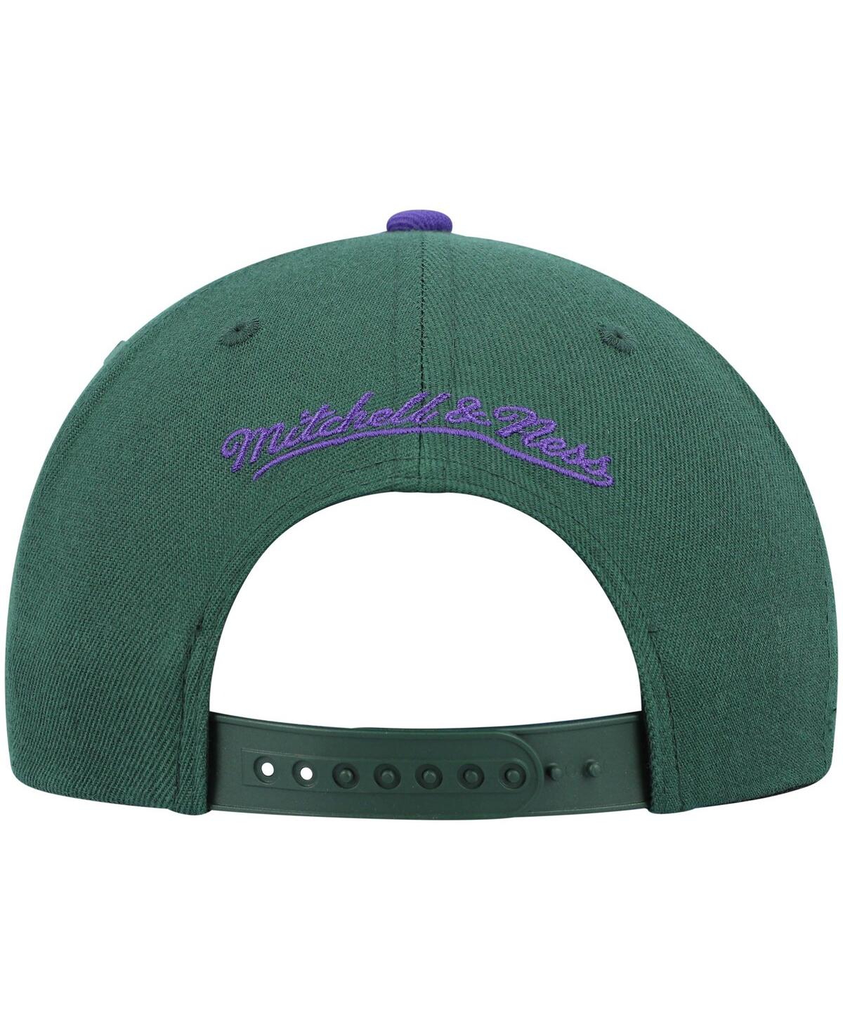 Mitchell & Ness Men's  Green And Purple Milwaukee Bucks Hardwood Classics Team Two-tone 2.0 Snapback In Green,purple