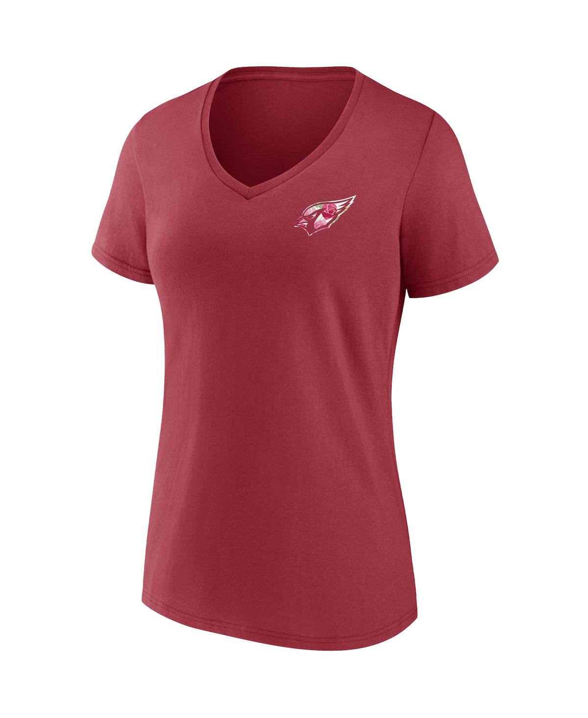 Fanatics Branded Cardinal Arizona Cardinals Team Mother's Day V-neck T-shirt In Cardinal
