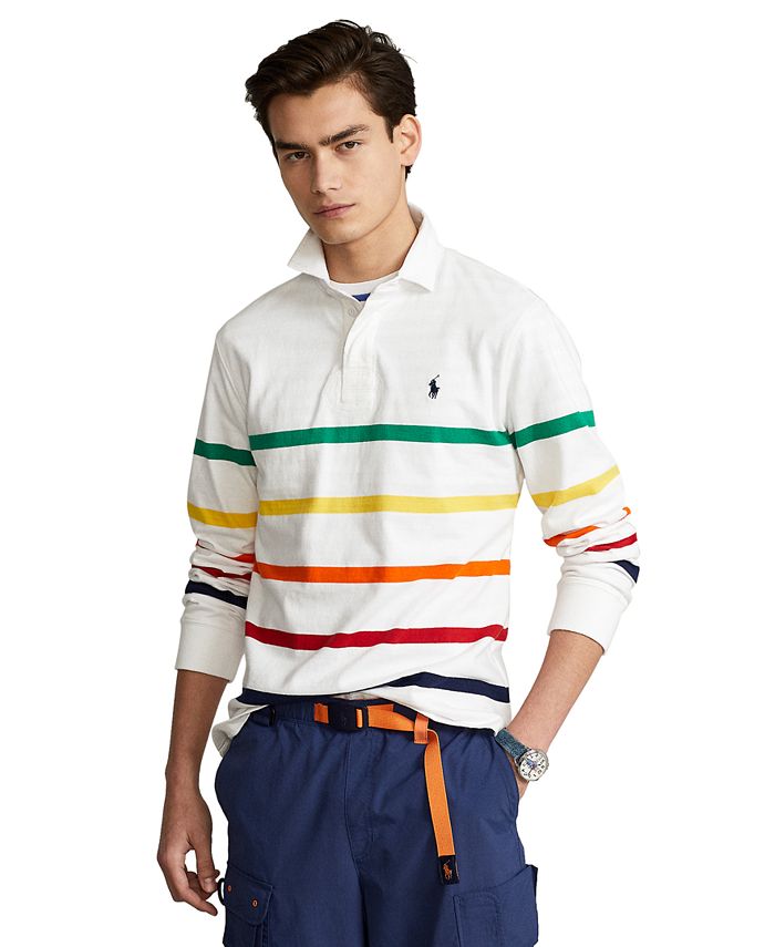 Polo Ralph Lauren Men's Classic-Fit Striped Jersey Rugby Shirt & Reviews -  Casual Button-Down Shirts - Men - Macy's