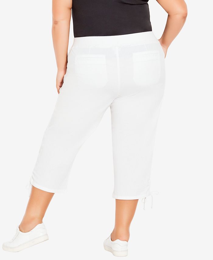 Avenue Plus Size Cotton Cinch Capri Pants Macy's
