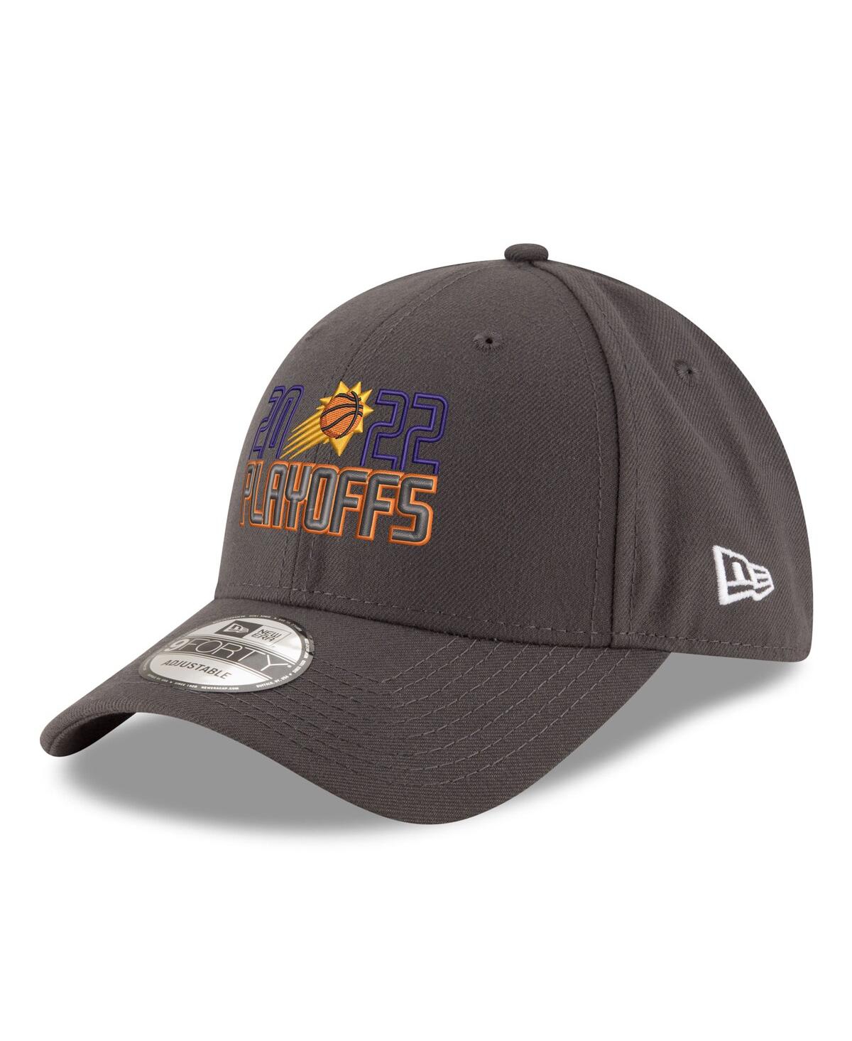 New Era Gray Phoenix Suns 2022 Nba Playoffs Bubble Letter 9forty Adjustable Hat In Gray