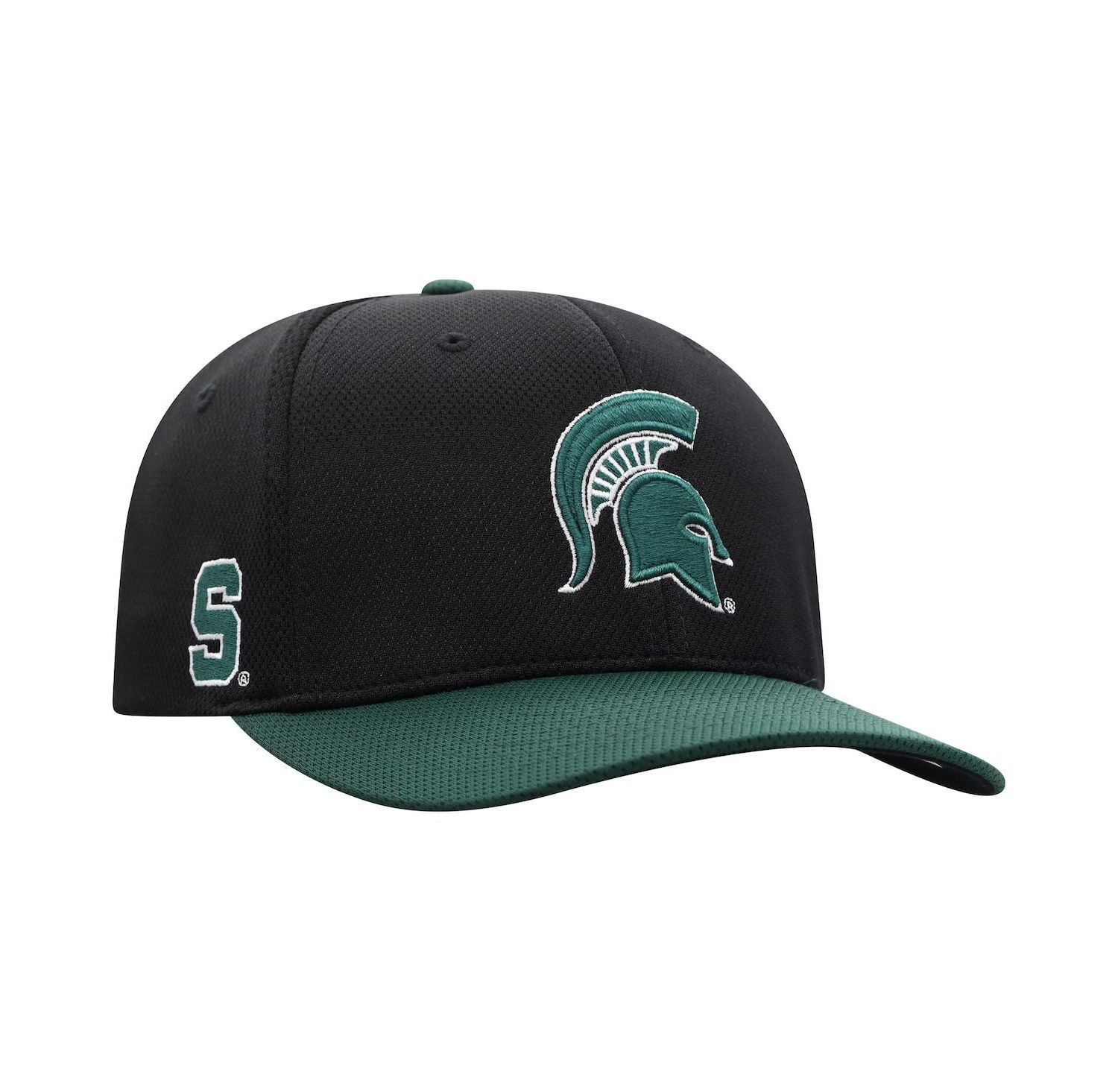 Men's Black, Green Michigan State Spartans Two-Tone Reflex Hybrid Tech Flex Hat