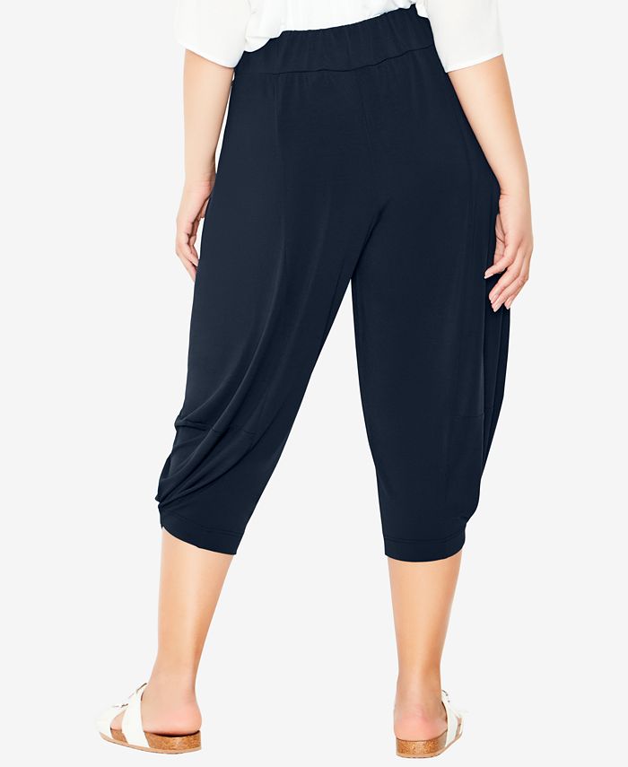 AVENUE Plus Size Kenzie Drape Pants - Macy's