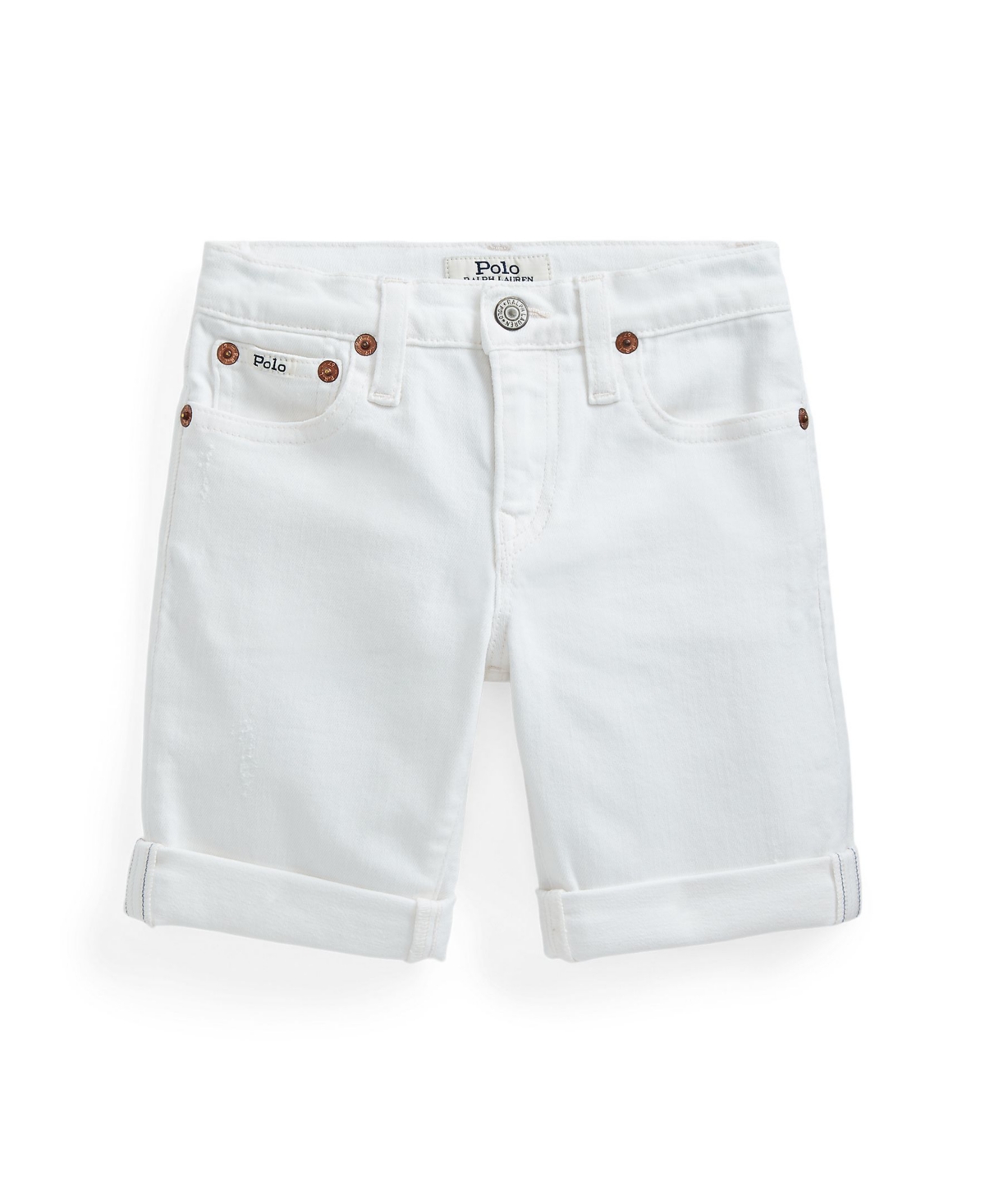 Shop Polo Ralph Lauren Little And Toddler Boys Sullivan Slim Stretch Denim Shorts In Dell White