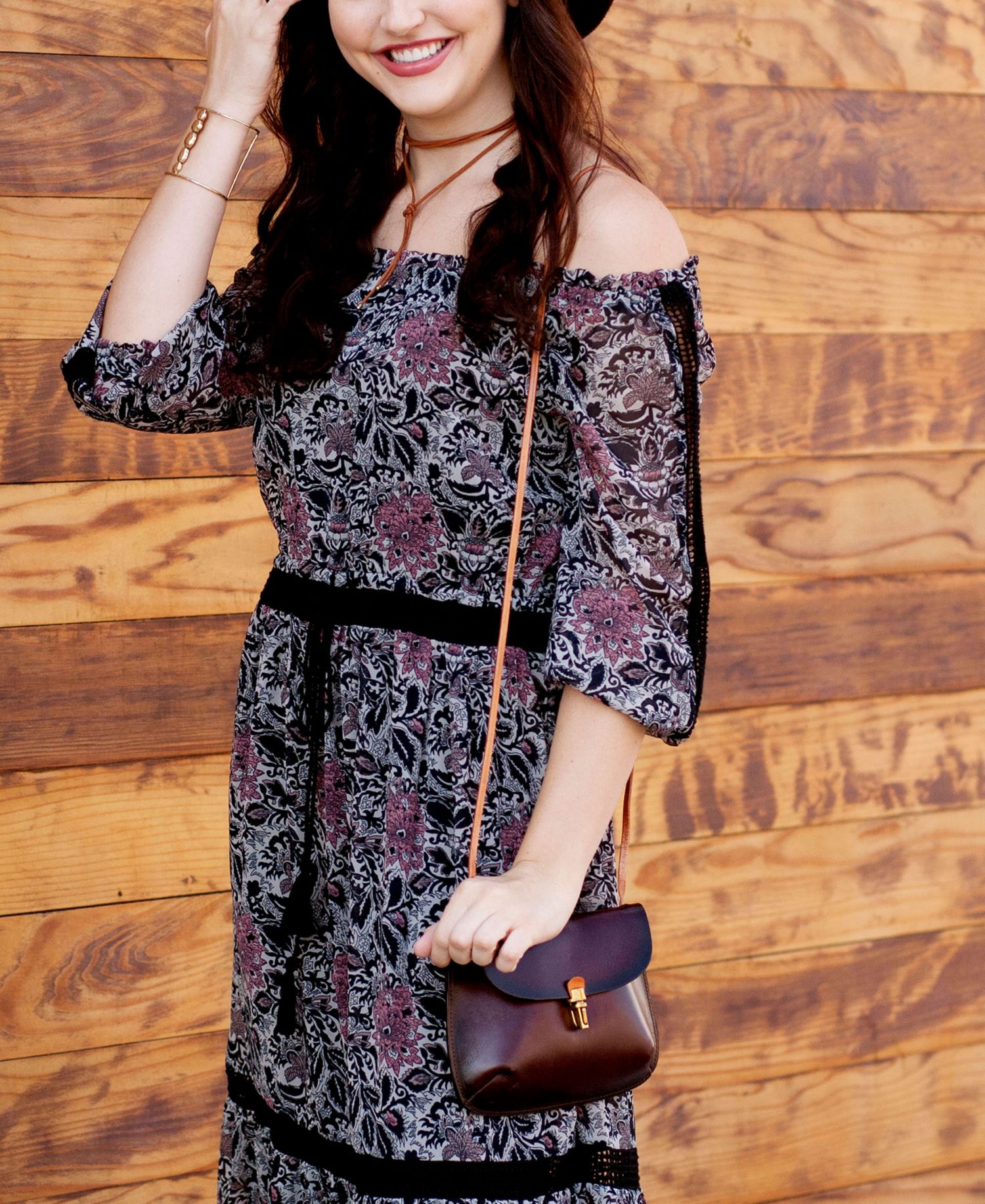 Ada Small Leather Pushlock Crossbody Bag