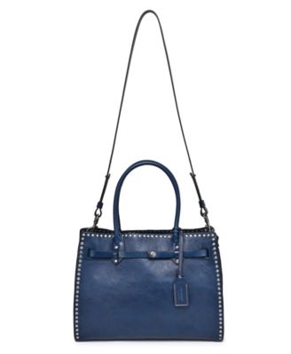 Westland Large Studded Leather Satchel Bag