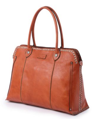Women's Genuine Leather Soul Stud Satchel Bag