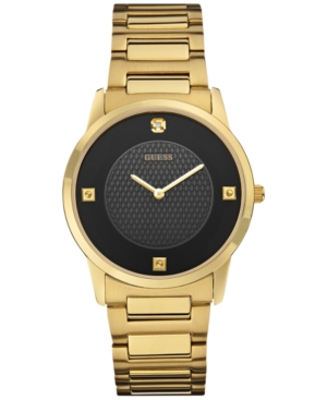Guess Men's Diamond Accent Gold-Tone Stainless Steel Bracelet Watch 40mm U0428G1