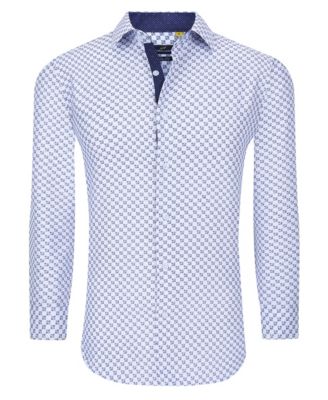 Men's Business Geometric Long Sleeve Button Down Shirt