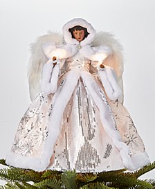 Angel LED Light-Up Sequined Christmas Tree Topper, Created for Macy's