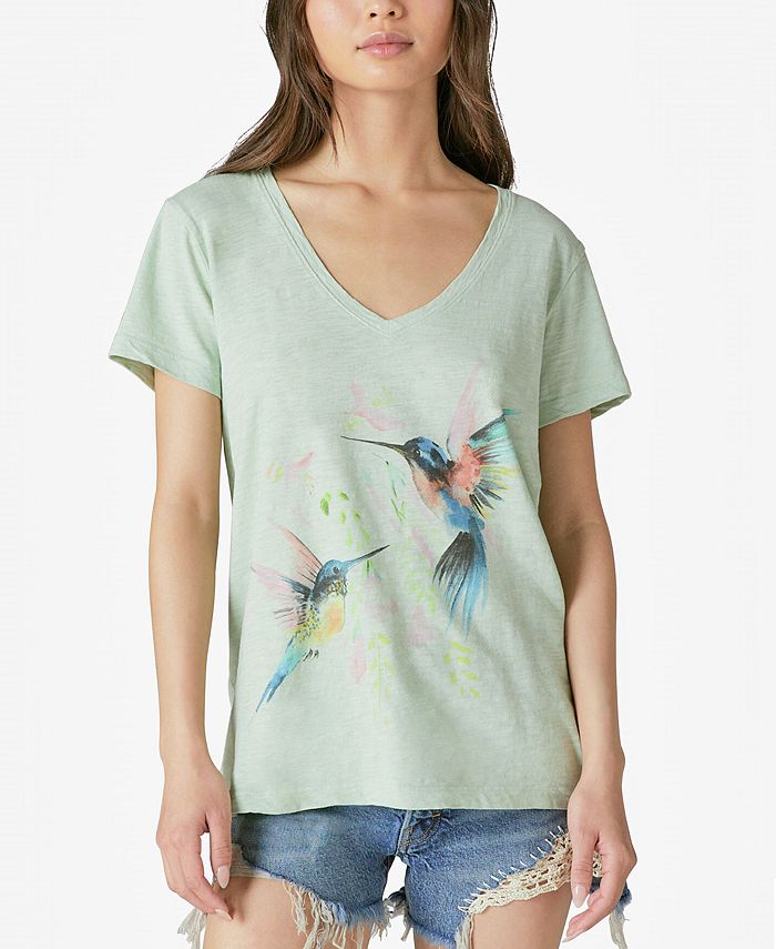 Lucky Brand Women's Cotton Hummingbird T-Shirt - Macy's