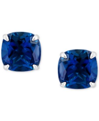 EFFY&reg; London Blue Topaz Cushion Stud Earrings (6-1/10 ct. t.w.) in Sterling Silver